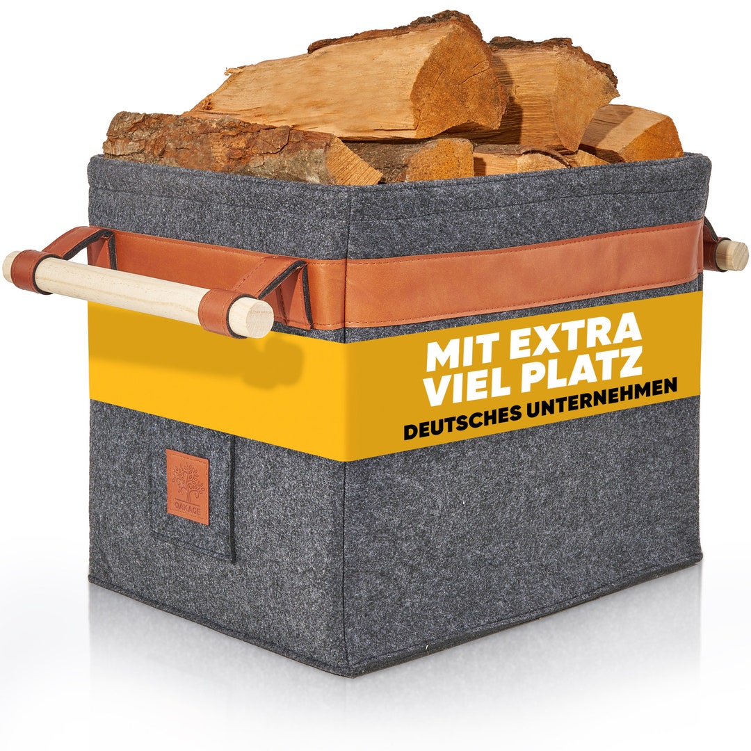 OAKAGE® Wood Basket for Firewood Large integrated Metal Frame Etsy