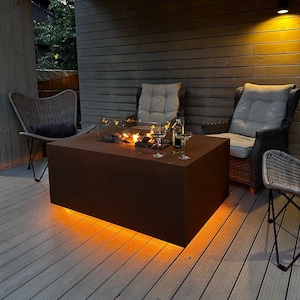Outdoor gas fire pit table from HEDONISM FIRE