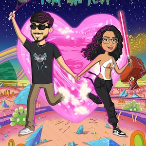 Retrato de dibujos animados personalizado a partir de foto / Retrato personalizado / Retrato digital personalizado / Regalo de pareja / Idea de regalo