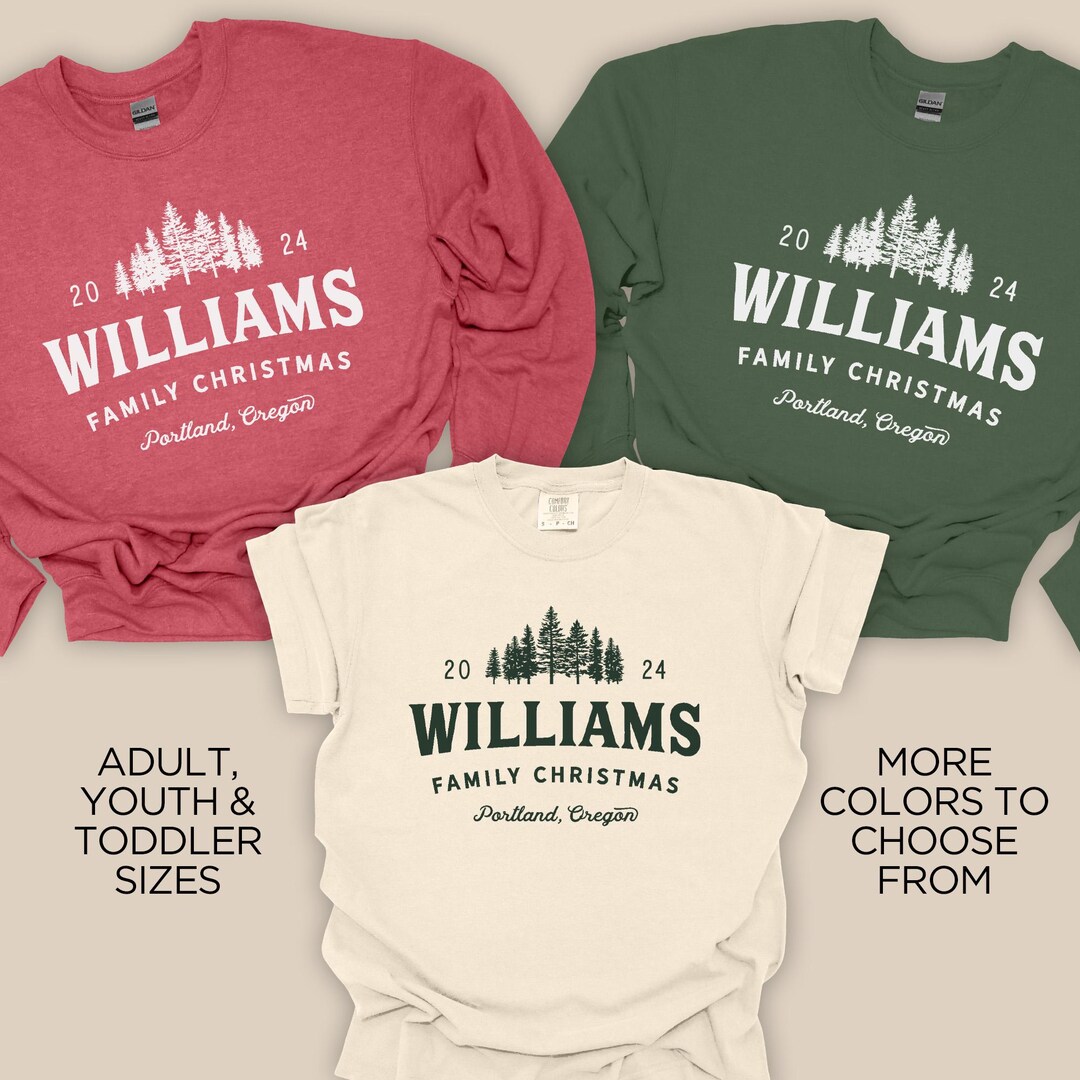 Matching Custom Family Christmas Sweatshirt or Comfort Colors® T Shirt — free download