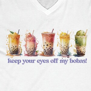 Boba Tea Jersey Short Sleeve V-Neck Tee, Bubble Tea Tee, Bubble Tea graphic shirt, BOBA cheeky tee, Funny Boba T-Shirt