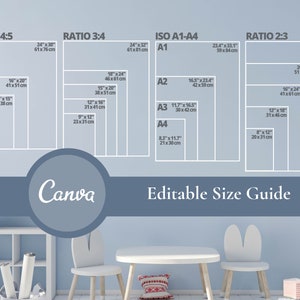 Wall Art Size Guide | Frame Size Guide | Print Size Guide | Poster Size Chart | Wallart Size Mockup | Vertical Art Size Guide | Digital JPEG