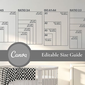 Wall Art Size Guide | Frame Size Guide | Print Size Guide | Poster Size Chart | Wallart Size Mockup | Vertical Art Size Guide | Digital JPEG