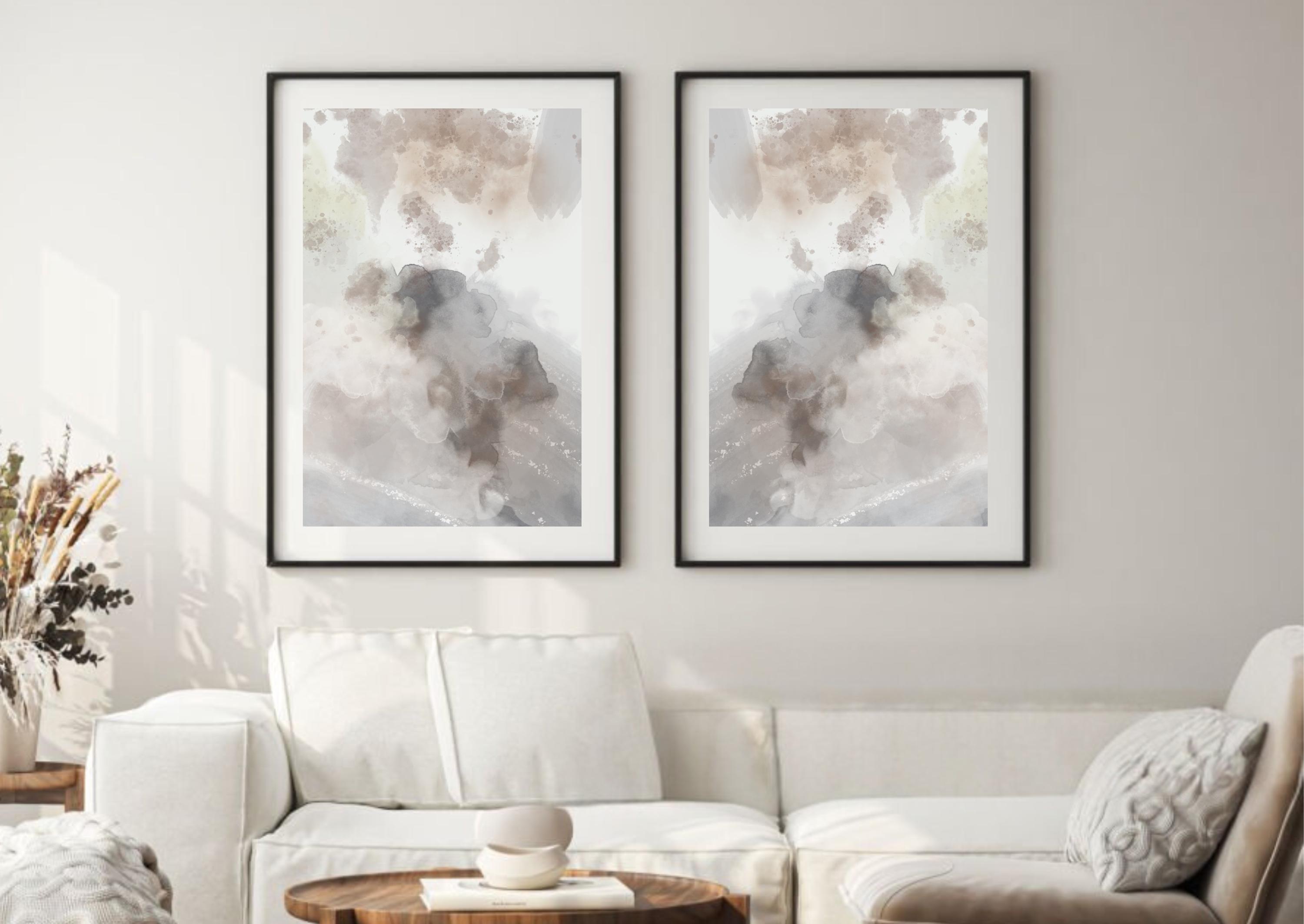 Neutral Aesthetic Abstract Painting - Contemporary Wall Art for Home or ...