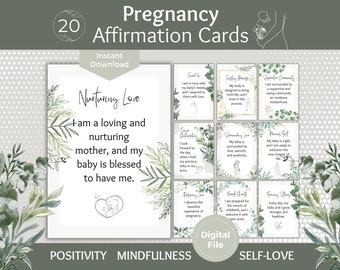 Pregnancy Affirmation Cards Printable Positive Birth Affirmation Pregnancy Affirmation Cards Download Baby Shower Gift Quote Cards