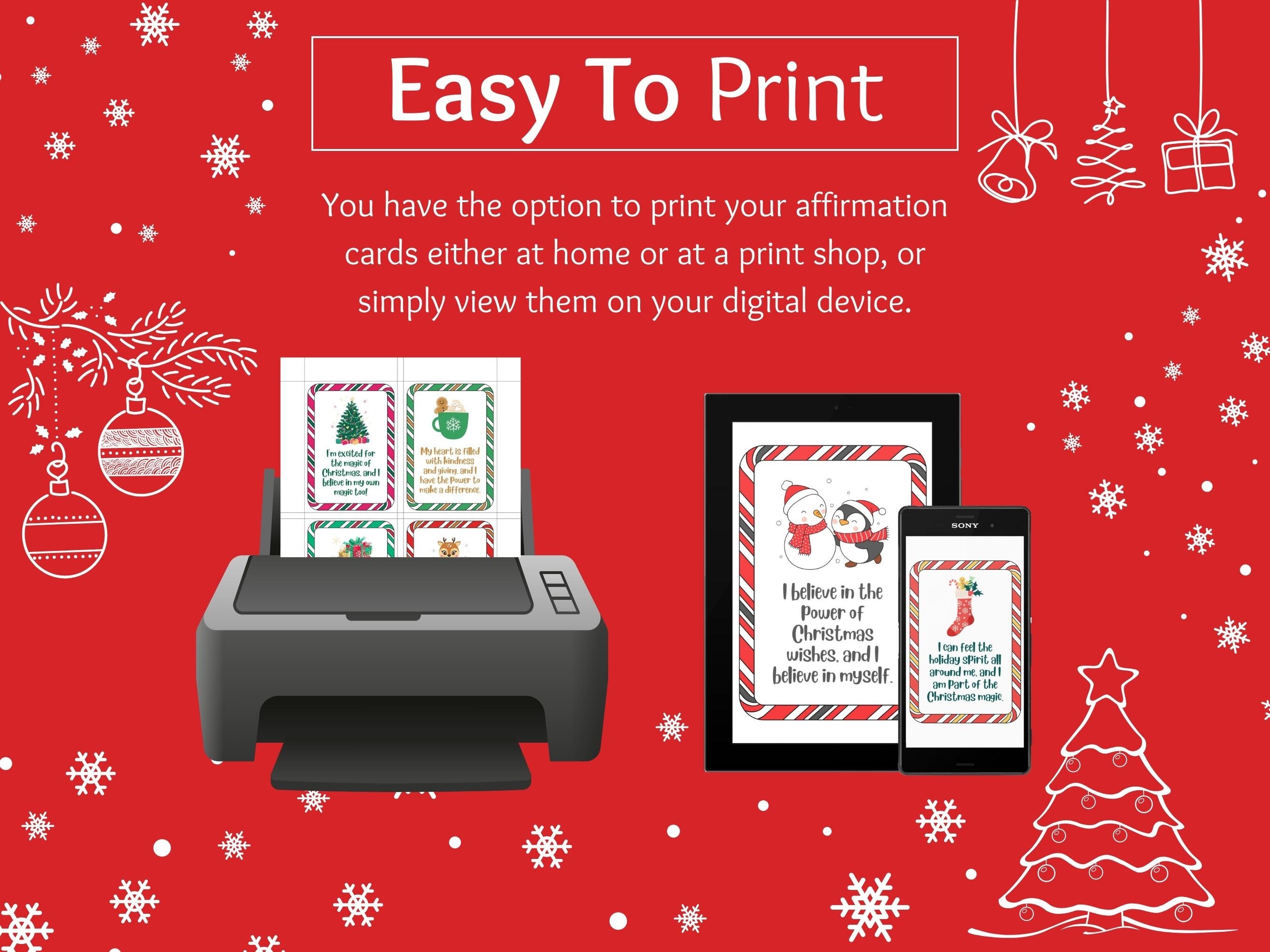 Christmas Affirmation Cards for Kids Printable Positive Affirmation ...