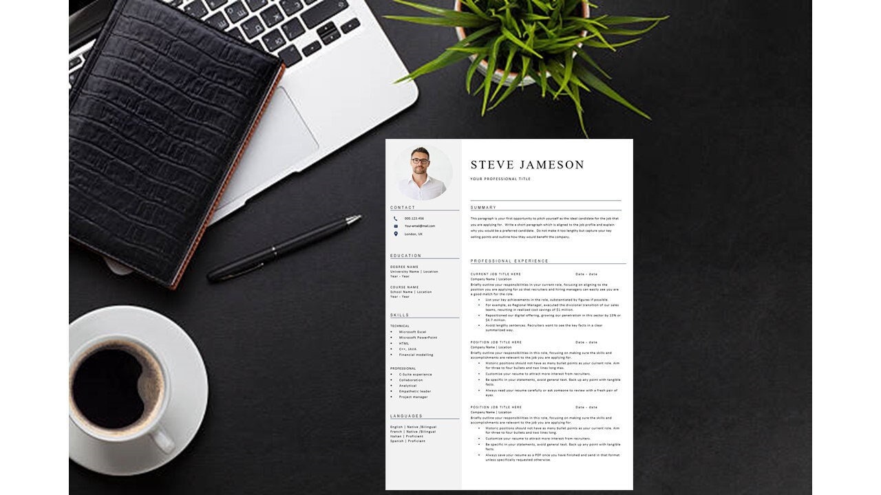 Professional CV Template - Etsy