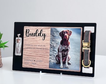 Personalized Pet Memorial Frame: Photo, Collar & Fur Keepsake