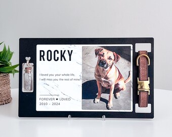 Personalized Pet Memorial Frame with Collar Holder & Fur Keepsake