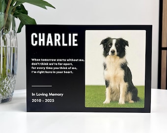 Urna de cremação personalizada para animais de estimação com foto: lembrança memorial para cães e gatos