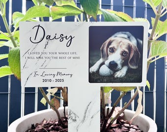 Personalized Dog / Cat Photo Memorial Stake – Dog Photo Grave Marker