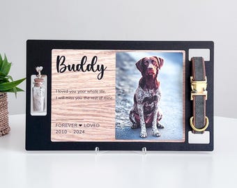 Custom Pet Memorial Frame: Collar Holder & Fur Keepsake Jar