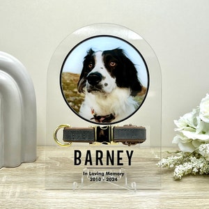 Memorial Pet Collar Sign, Dog Memorial Wood Frame With Collar Holder, Dog Memorial Gifts, Memorial Pet Collar Frame With Dog or Cat Photo