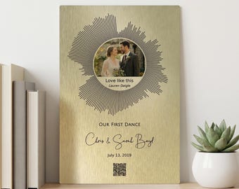 Custom Sound Wave Brass Anniversary Plaque: 21st Anniversary Gift for Him and Her
