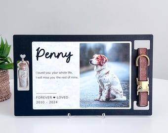 Pet Memorial Photo Frame: Fur Keepsake & Collar Holder
