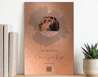 Personalized Copper Anniversary  Plaque: 7th Anniversary gift . Metalized Wall Art
