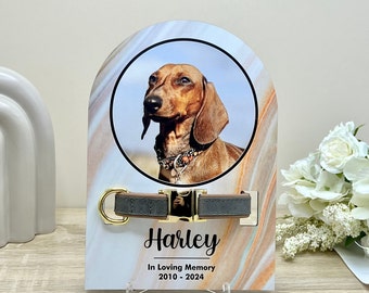 Pet Memorial Photo Print on Wood, Multiple Sizes Collar Holder, Wood Decor Sign, Pet Memorial Collar Frames, Pet Art Prints