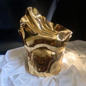 Gold Sculptural Corset | Handmade Metallic Bustier | Futuristic Festival Top | Avant Garde Fashion Statement | Sculptural Bustier