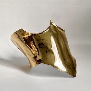 Futuristisches Korsett in Gold - Rüstungs-Gürtel, Bühnenkostüm, Fotoshooting-Outfit, Festival-Kostüm, handgefertigtes Korsett