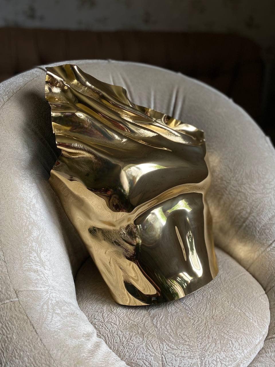 Gold Sculptural Corset | Handmade Metallic Bustier Top