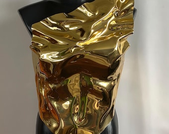 Gold Corset Top, Gold Armor Custom Corset, Fashion Overbust Corset
