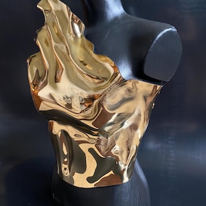 Gold Corset Top, Gold Armor Custom Corset, Fashion Corset, Custom Corset, Metalic Cosplay Outfit, Overbust Fantasy Festival Costume