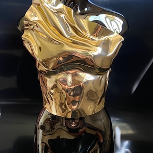 Gold Sculptural Corset | Handmade Metallic Bustier | Futuristic Festival Top | Avant Garde Fashion Statement | Sculptural Bustier