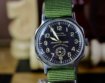 Rare Vintage Soviet Military Watch Taj Beck Storm 333. Pobeda ZIM Men's USSR Mechanical Timepiece.