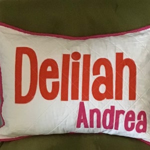 Custom Quilted Applique Pillow Cover and Label (pillow insert included)