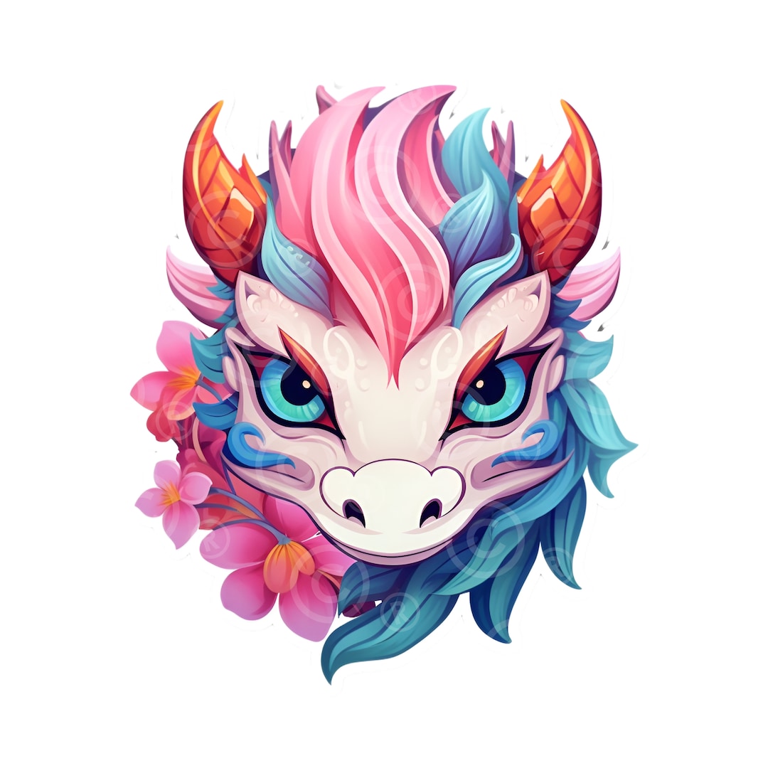 Cute Rainbow Dragon Clipart Sticker PNG Fantasy Dragon for Sticker ...