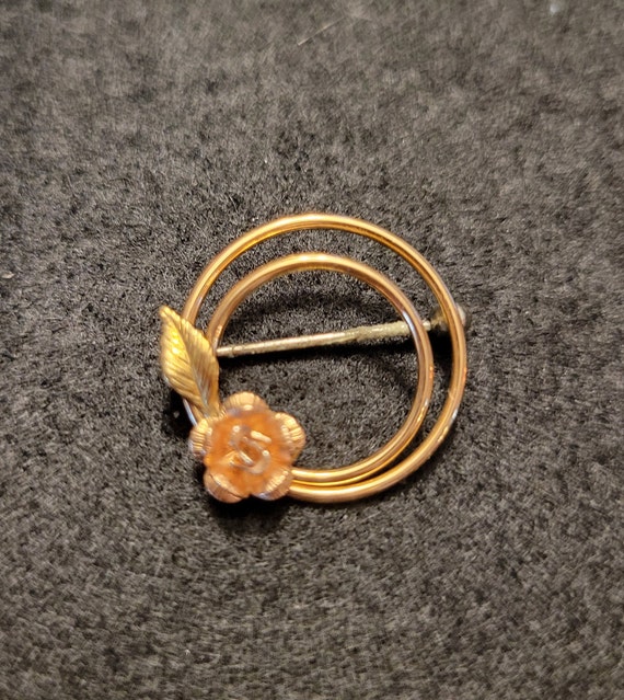 Krementz Gold Rose Brooch