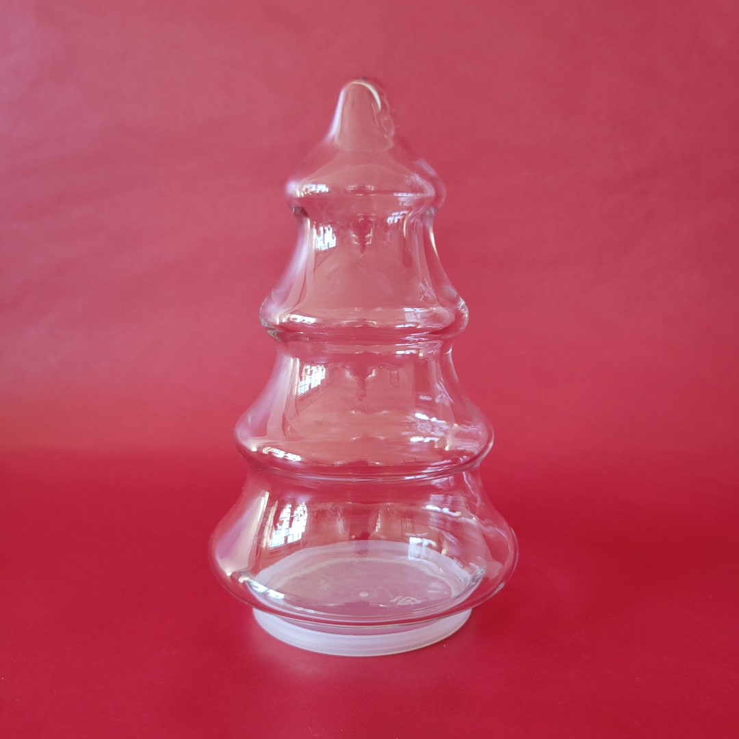 Libby Glass Christmas Tree Candy Jar Etsy