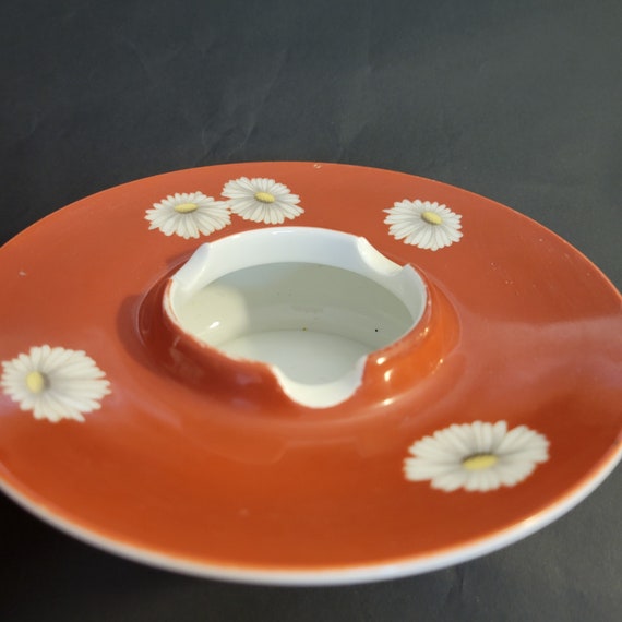 Vintage Ashtray Bynoritake Orange Daisey/flowers Nippon Toki