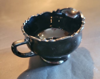 LE Smith Mt. Pleasant Black Amethyst Glass Creamer