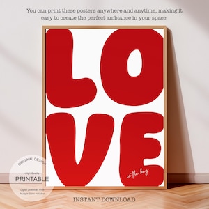 70s Love Poster: Retro Typography Wall Art (Digital Download)