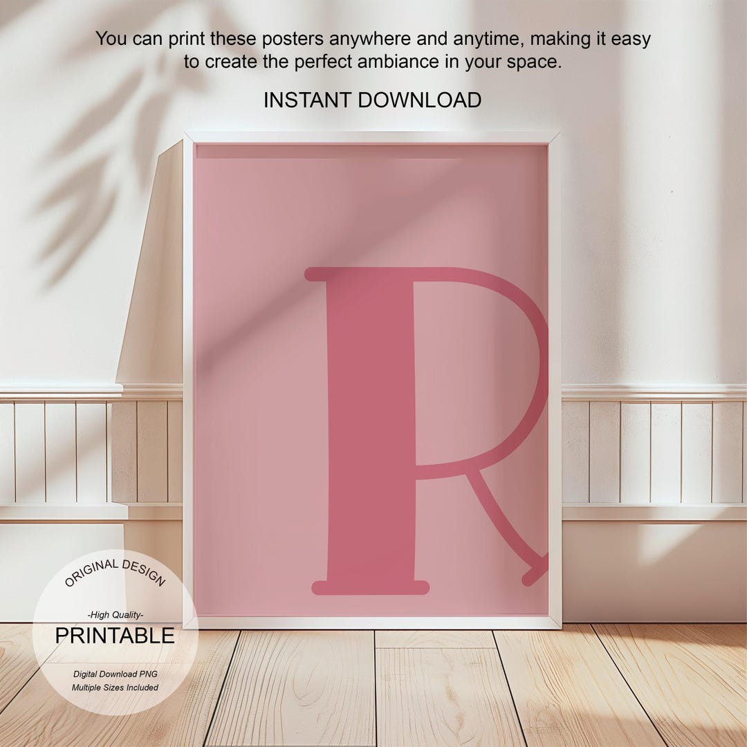 Pink Letter R Print: Preppy Dorm Decor (digital Download) - Etsy
