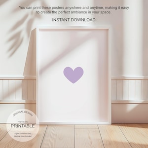 Lilac Heart Nursery Print: Watercolor Style (Digital Download)
