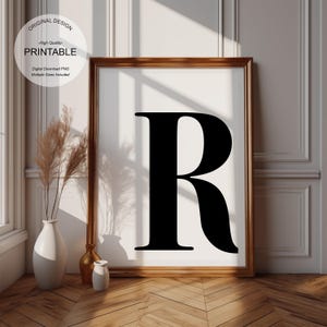 Room Decor With R White Wall Art, Letter R Poster Preppy Room Decor R Initial Print Cute ...