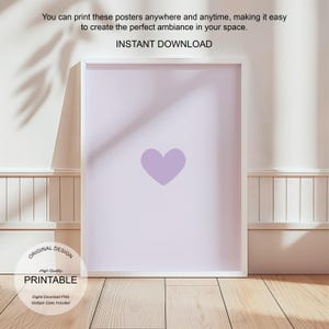 Lilac Heart Nursery Print: Watercolor Teen Room Decor (Digital Download)