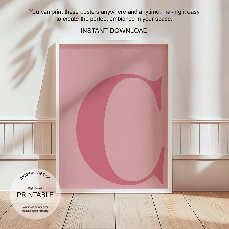 Letter C Pink Printable - Etsy
