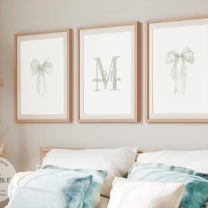 Juego de 3 piezas de arte de pared en verde salvia: decoración moderna para dormitorio, impresiones de galería con estética preppy para dormitorios de adolescentes, póster imprimible para apartamento.