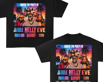 Where The Party At T-shirt, Nelly , Ja rule , Eve , Fabolous , Chingy & St. Lunatics Concert Tour Shirt