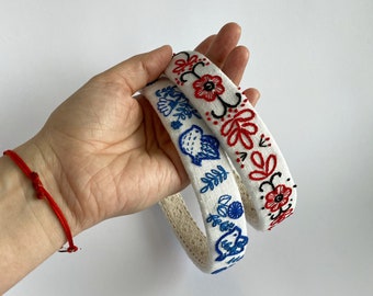 Geborduurde hoofdband – Oekraïense Vyshyvanka-stijl – Traditioneel bloemmotief – Handgemaakt haaraccessoire – Klaar voor verzending