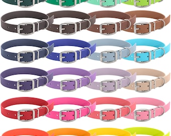 Biothane dog collar 16 mm - 30 colors, 20-65 cm neck circumference, dirt and water-repellent, collar for small and large dogs