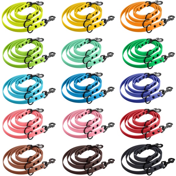 Adjustable 12 mm Biothane dog leash for dogs up to 35kg - 2 to 5 meters - over 30 colors - leash training leash