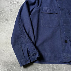 Men's Vintage 80s French Workwear Sanfor Chore Jacket Navy Size XXL image 5