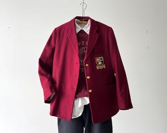 Vintage British North Eastern Counties School Wool Blazer Inter 