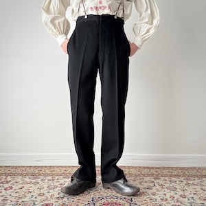 Mens High Waisted Suspender Pants