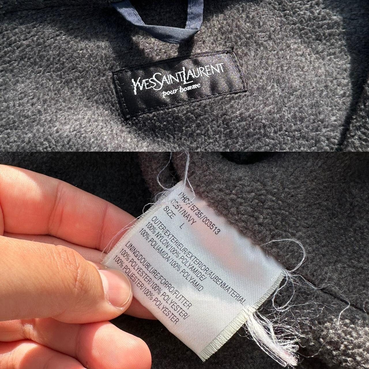 Men's Vintage 90s Yves Saint Laurent Pour Homme Nylon Navy Jacket