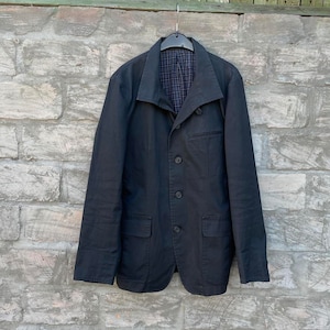 Herr vintage 00-tals Comme Ca Ism kappa kavaj tillverkad i Japan designer svart avantgarde 2000-tal storlek M